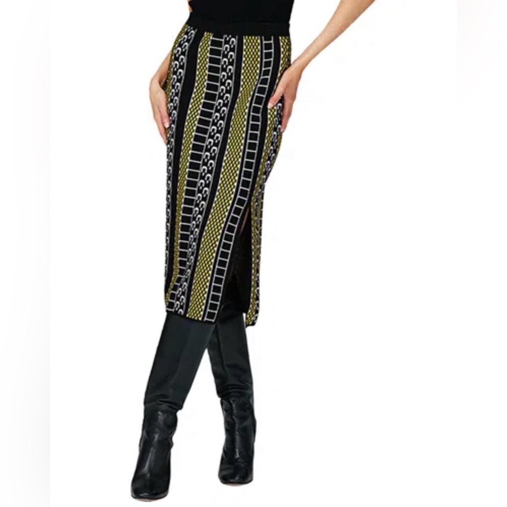 Diane Von Furstenberg Black and Yellow Geometric Dress